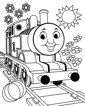 thomas de stoomlocomotief kleurplaat