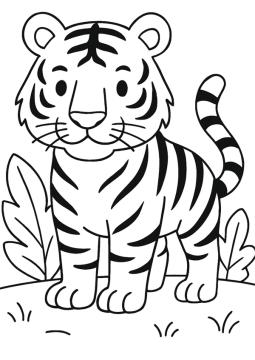 kleurplaat van een tijger