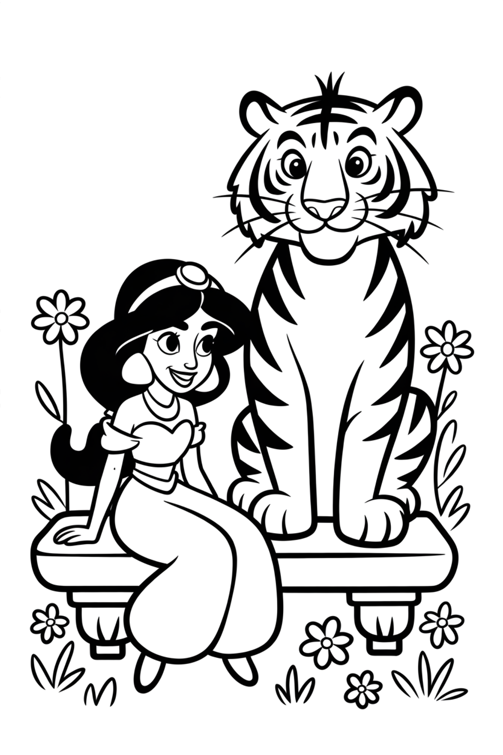 jasmine's tuin kleurplaat om gratis te printen