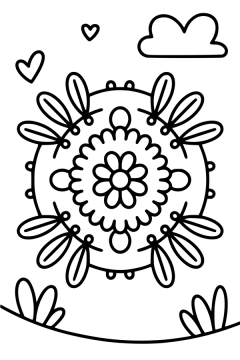 bloemenmandala kleurplaat om gratis te printen