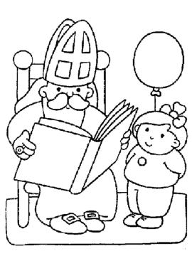 kleurplaat sinterklaas met het grote boek