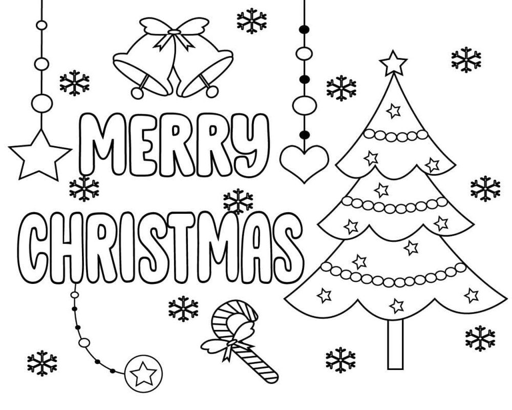 kerstkaart kleurplaat