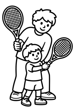 tennisles kleurplaat om gratis te printen