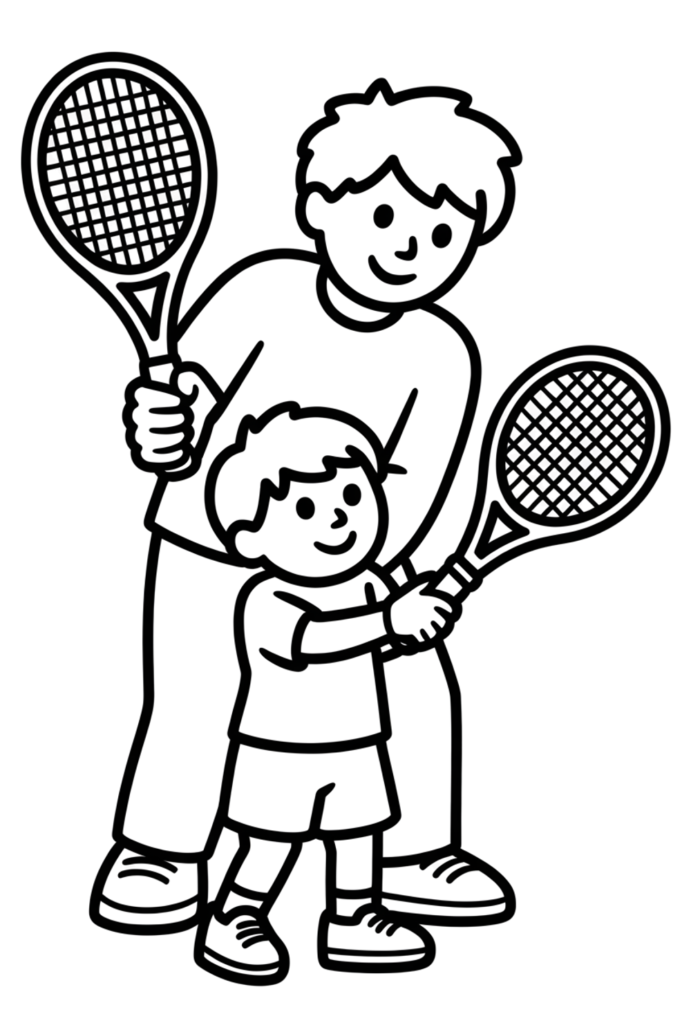 tennisles kleurplaat om gratis te printen