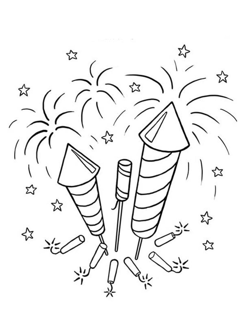 vuurwerk kleurplaat