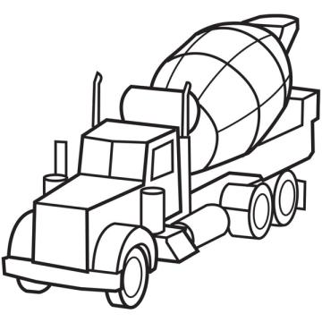 kleurplaat betonwagen