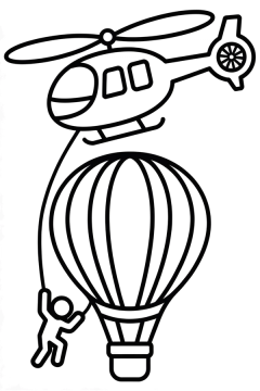luchtballon reddingsactie kleurplaat om gratis te printen