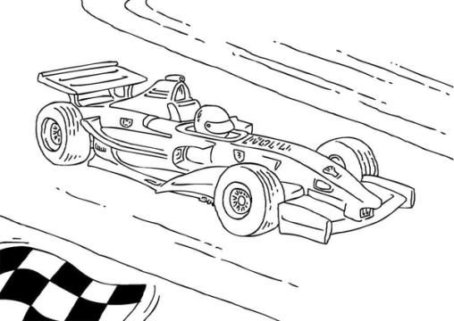 kleurplaat formule 1 race auto