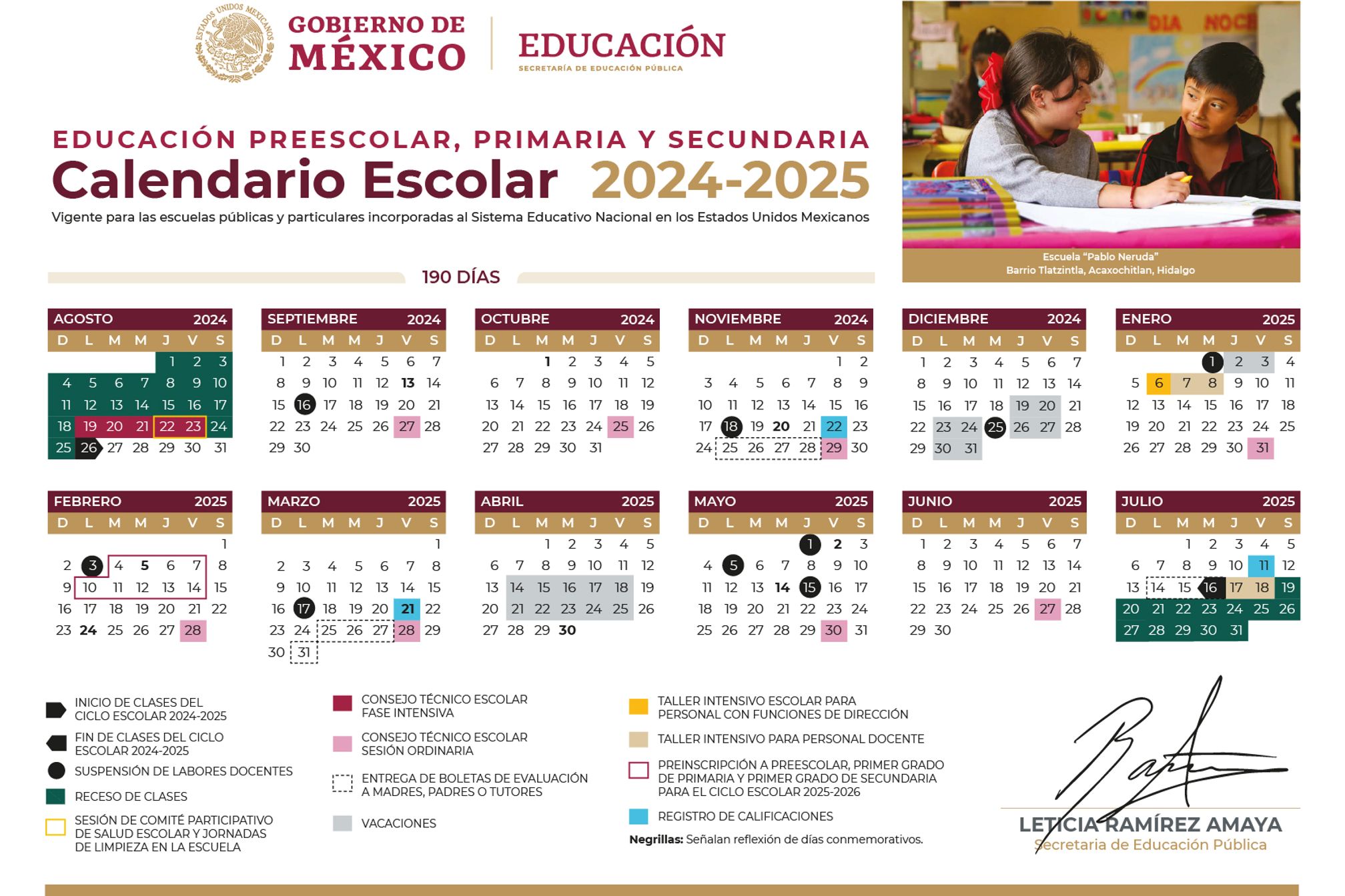 Calendario de la SEP 2025