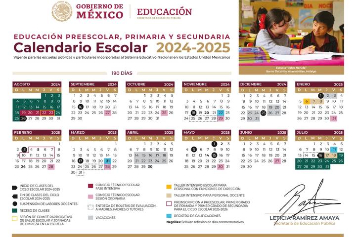 Calendario de la SEP 2025