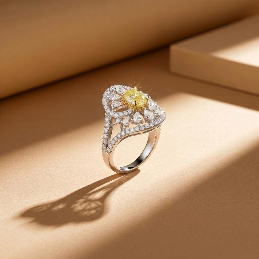Dev Diamond Ring, Warm Tones
