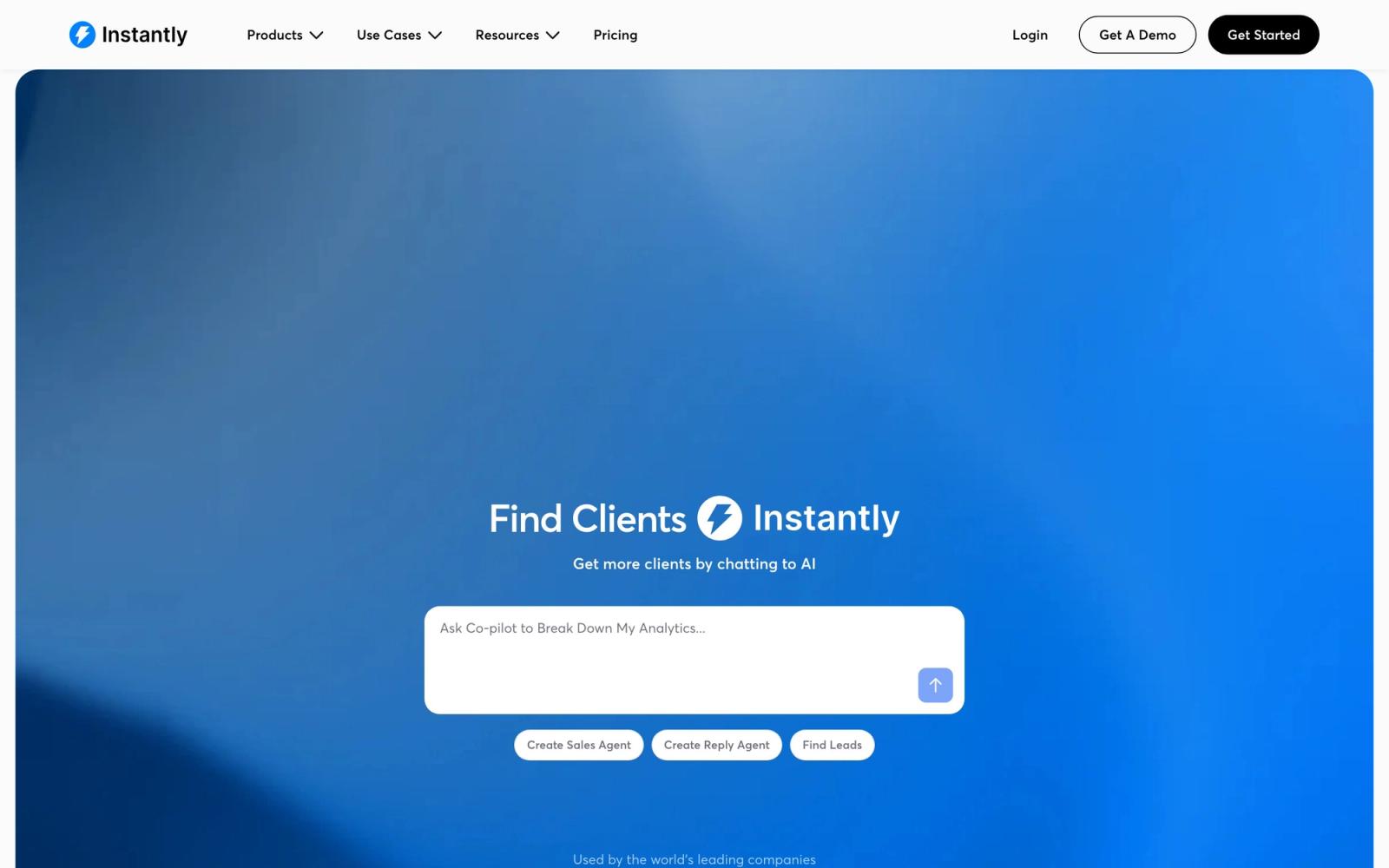 Instantly homepage showing its cold email platform positioning