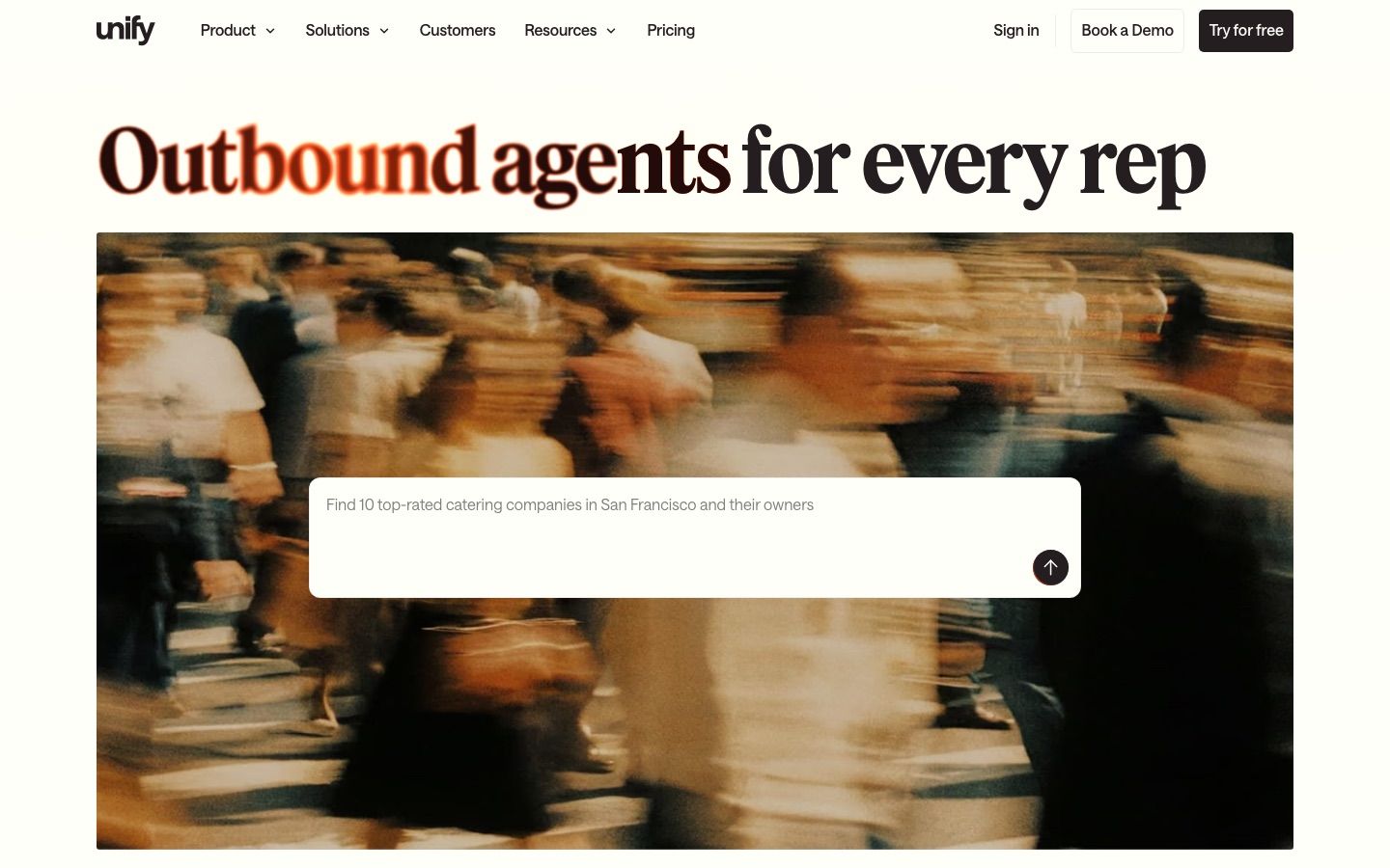 Unify homepage: outbound agents for every rep