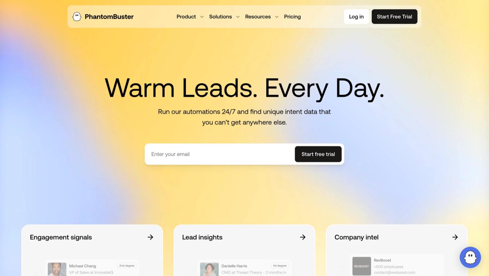 PhantomBuster homepage presenting its cloud automations for LinkedIn and other platforms