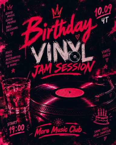 Poster Birthday Vinyl Jam Session