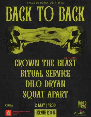 Poster Crown The Beast (DK), Ritual Service, Діло Дрянь, Squat Apart