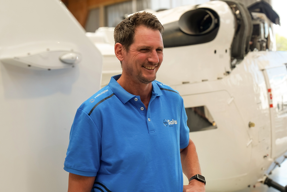 Bevan Whyte in Helicopter Hangar