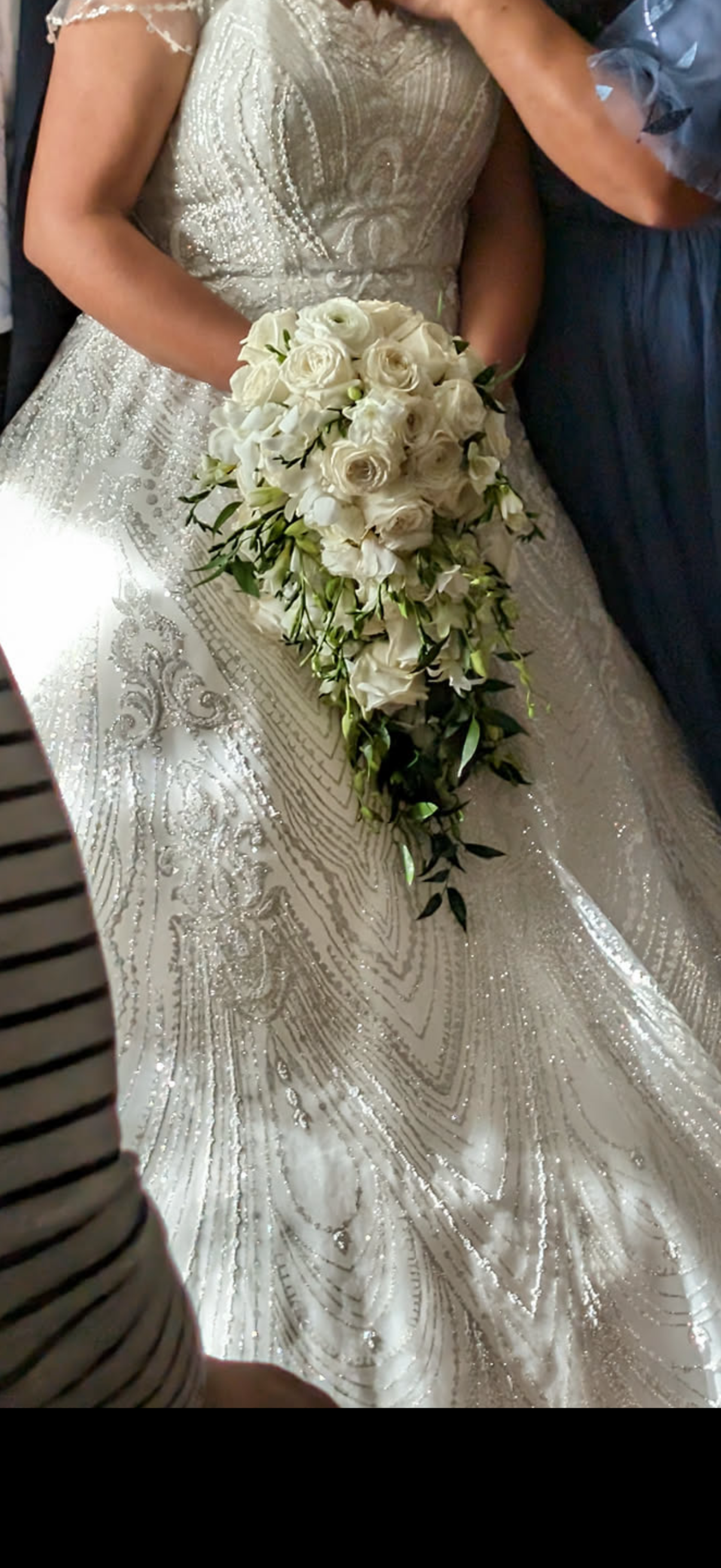 Cascading white bridal Bouquet