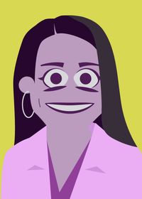 Cartoon illustration of Brigid Waldron-Perrine, PhD