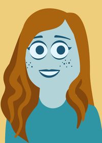 Cartoon illustration of Kristi Pickup