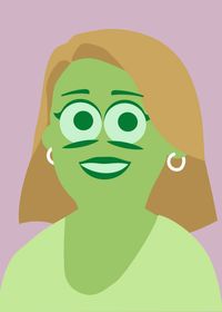 Cartoon illustration of Anna Kratz, PhD