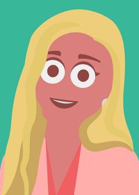 Cartoon illustration of Duygu Kuzu