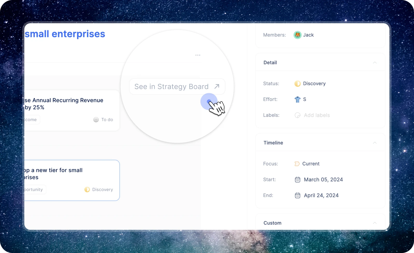 See your roadmap item stands on the bigger picture — aka strategy board