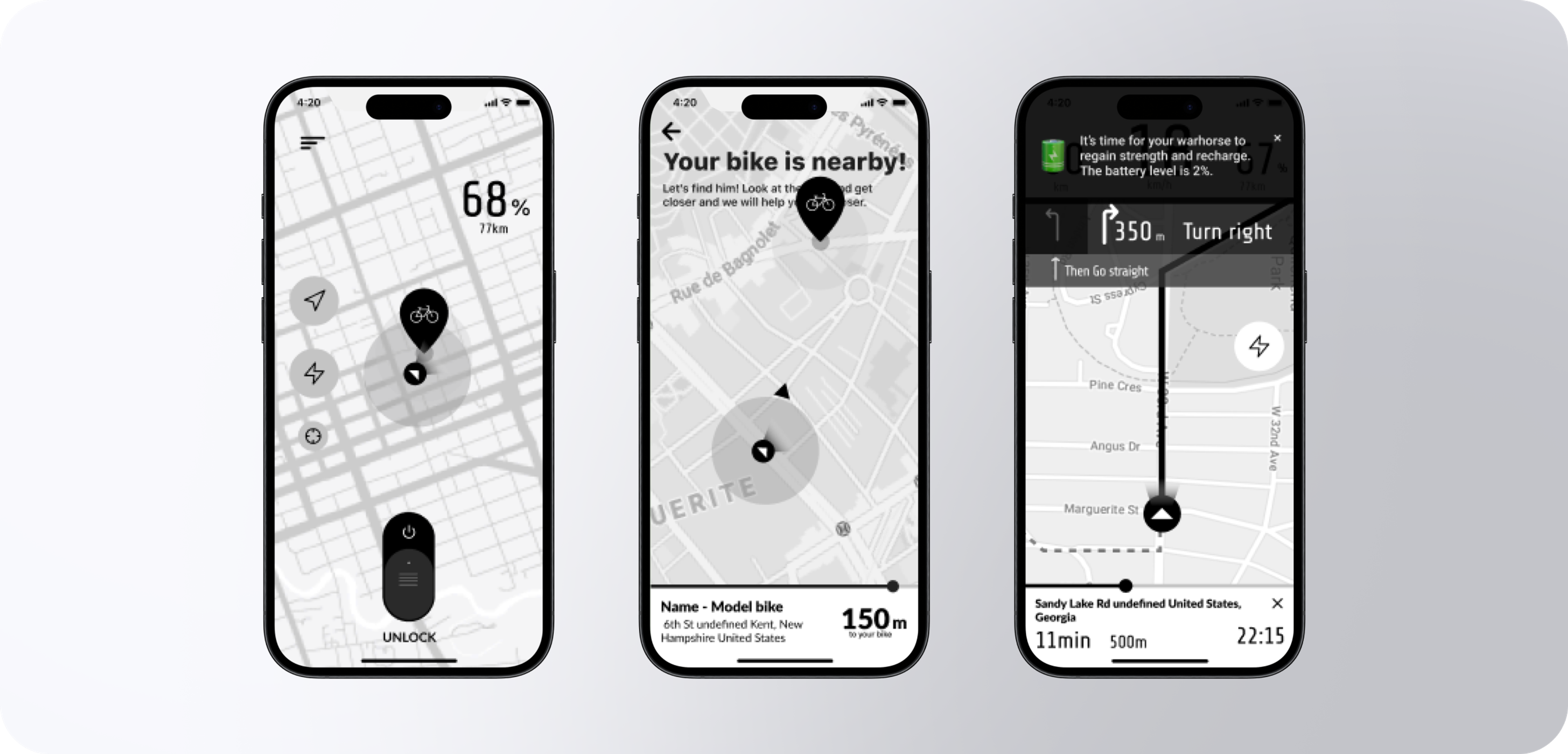 Mobile app design for the European provider of e-bicycles