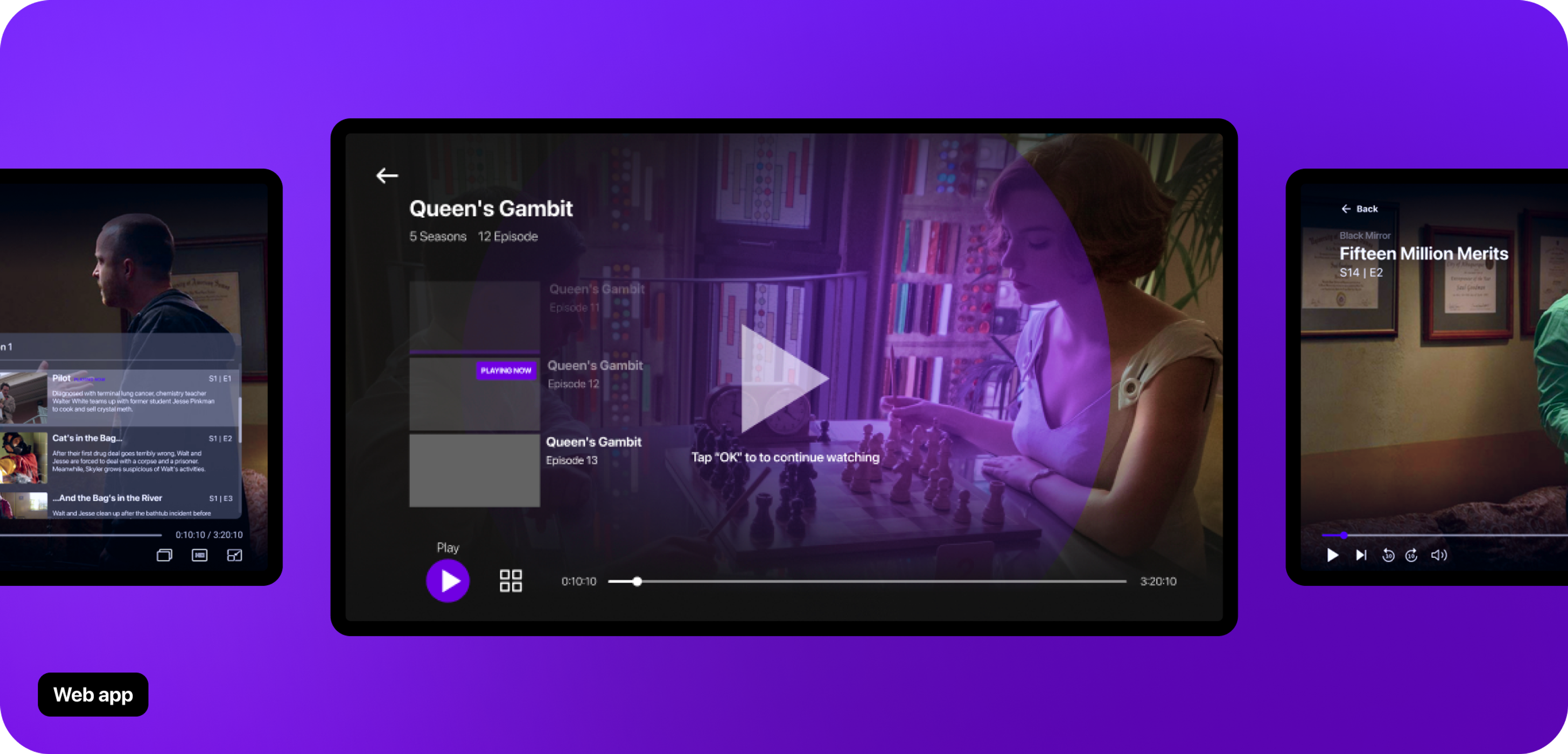 A video-on-demand application for TV, web, and mobile devices