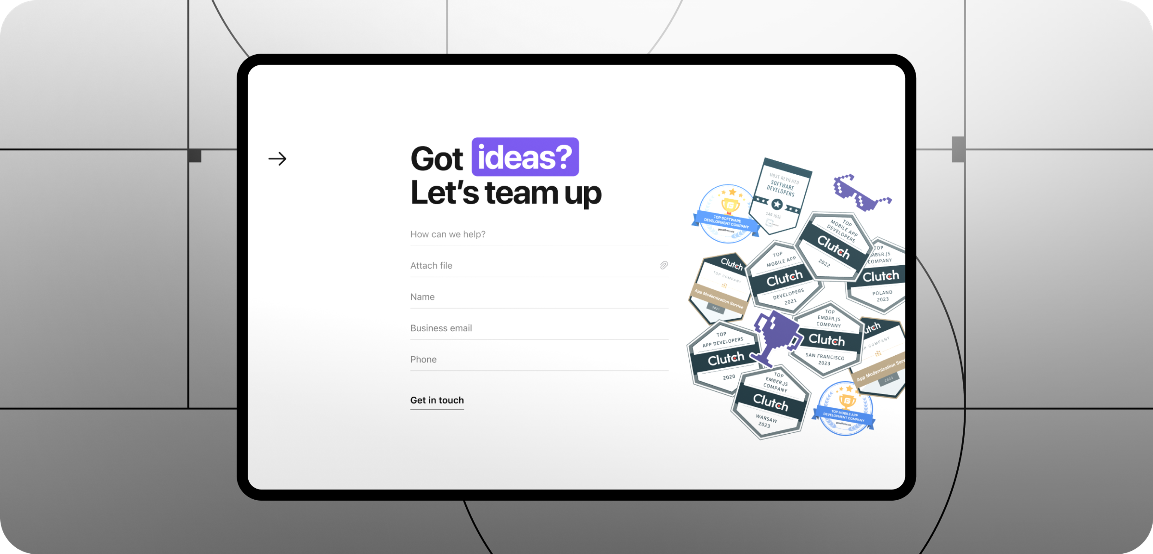 Contact us form after redesign