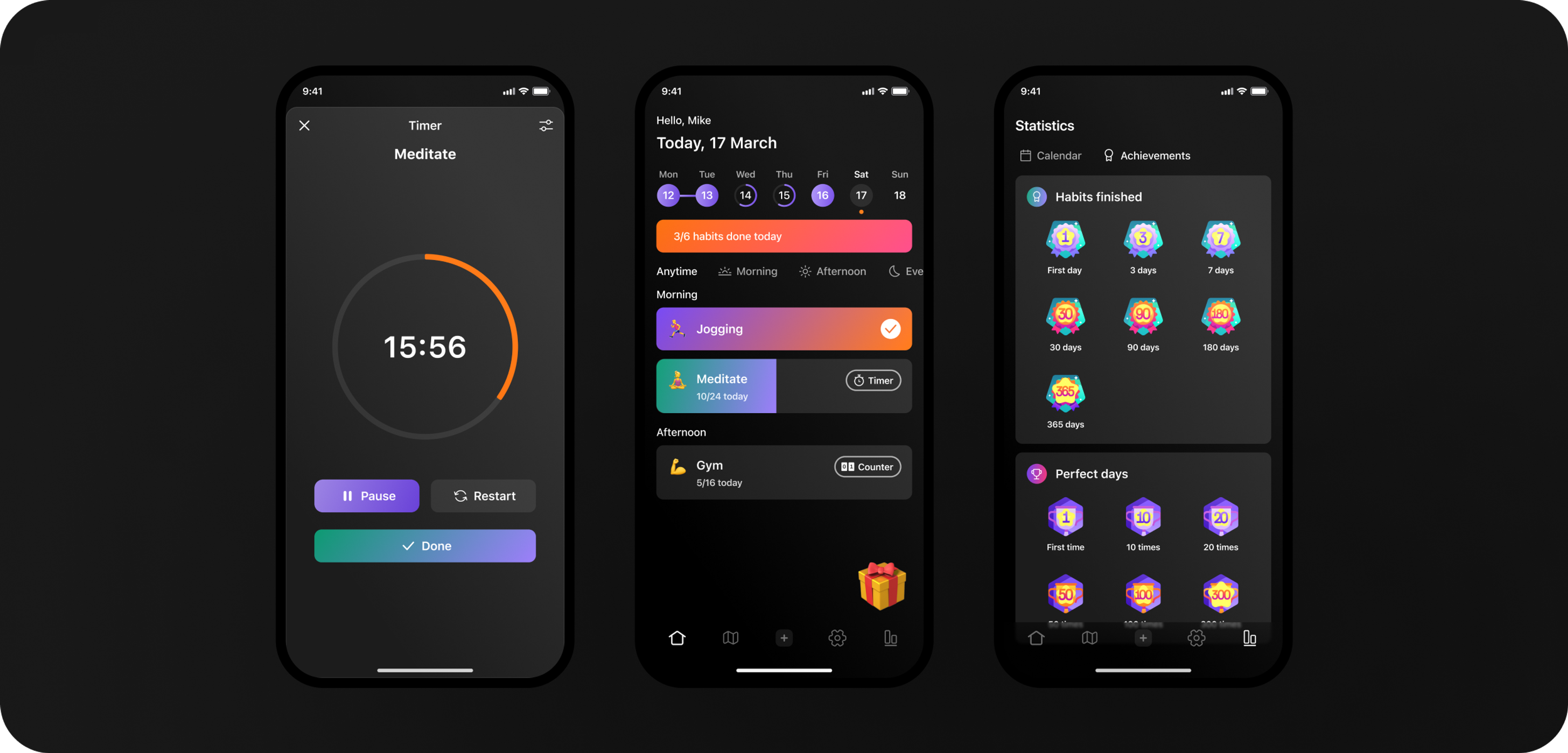 Case study: Mobile app for healthy habits interface