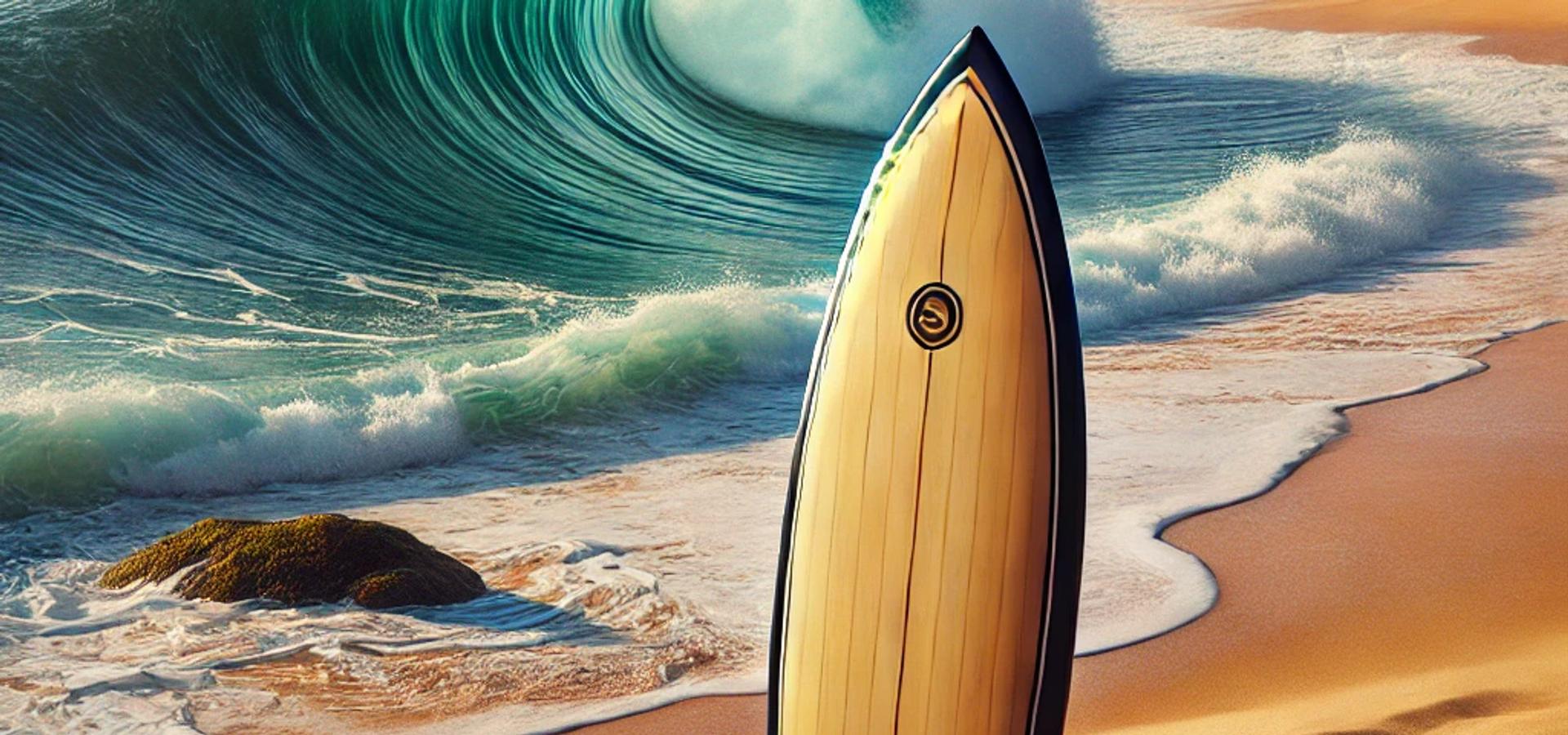 Portugal Surf Board by the waves 