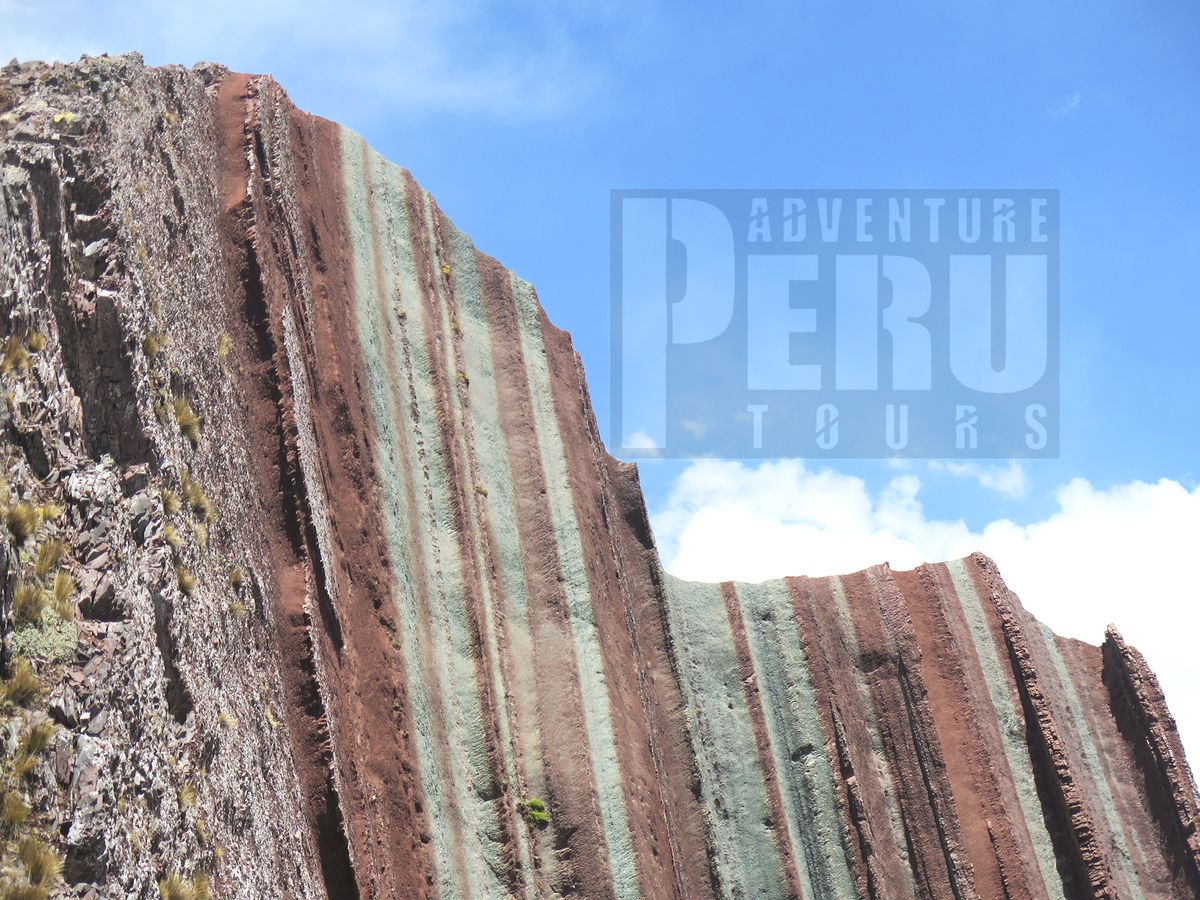 Colorfull mountain as known as Pallaypuncho, located in languilayo, Cusco Peru