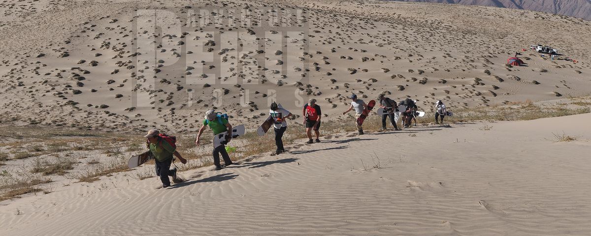 Daily trekking and sandboard tours on the dune of Cerro Blanco 2070M.