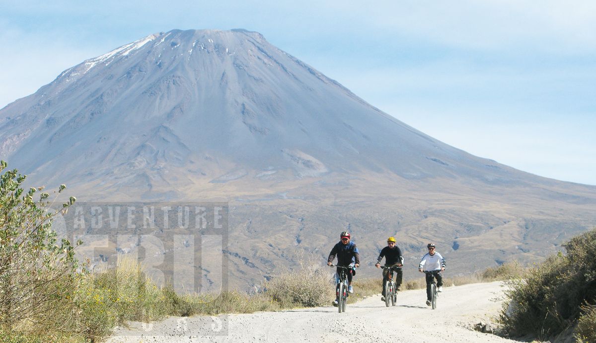 Biking adventures around volcan Misti, in Arequipa Peru.