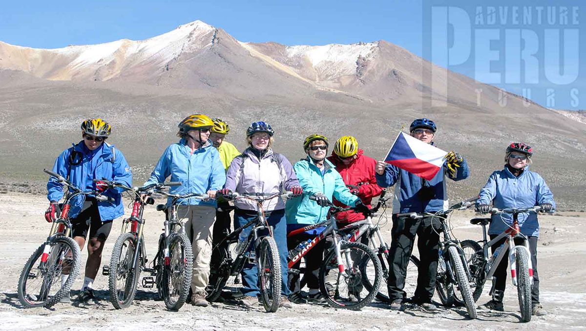 Group Bike Tours in Laguna Salinas Arequipa Peru.