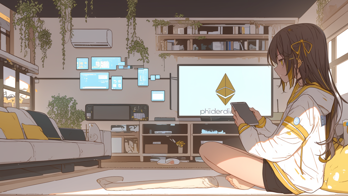 A girl studying Ethereum