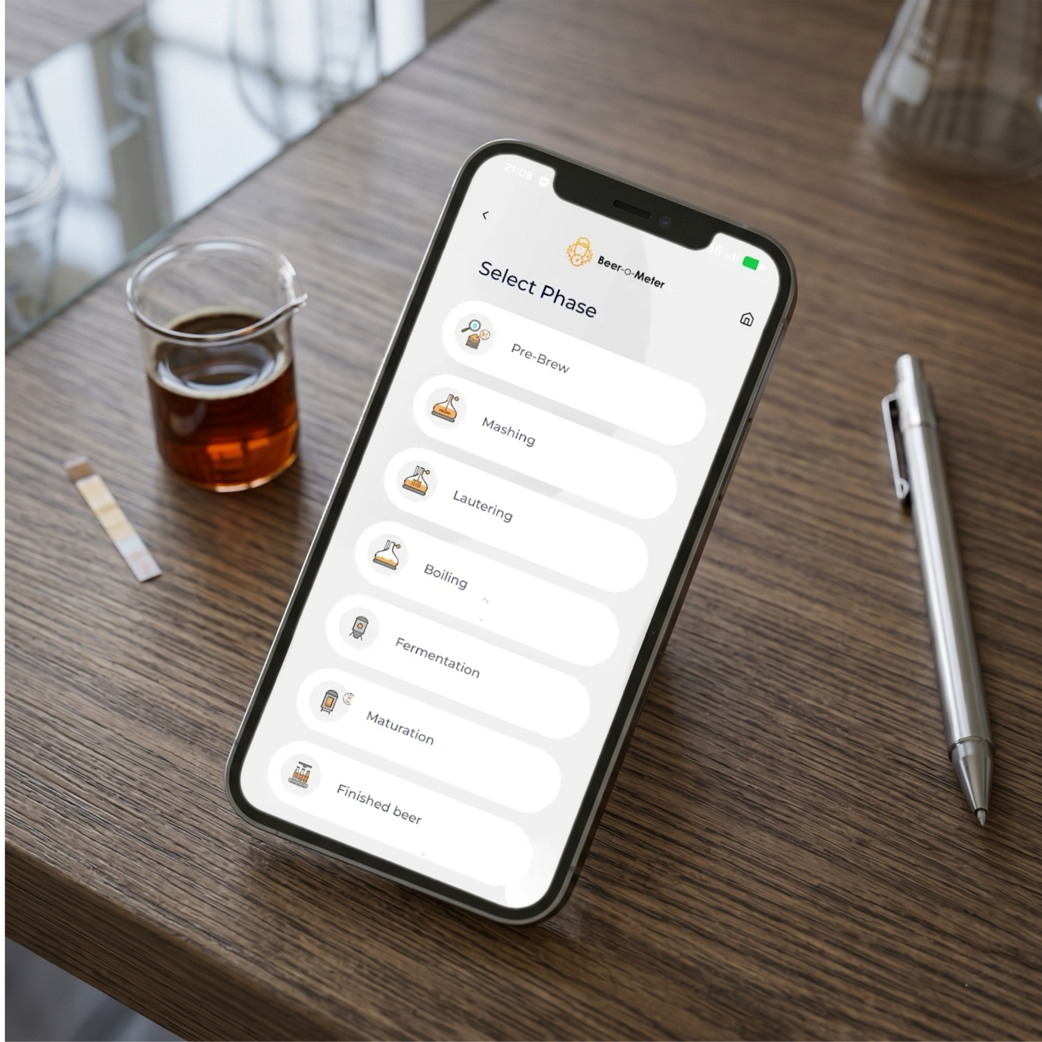 Beer-o-Meter app - test selection