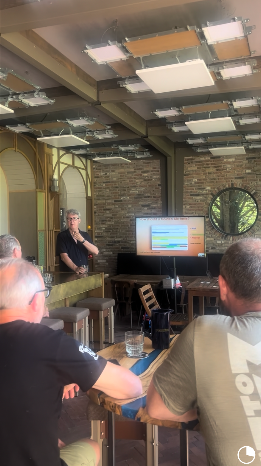 Derek Walsh guiding the group through the sensory characteristics of Golden Ale