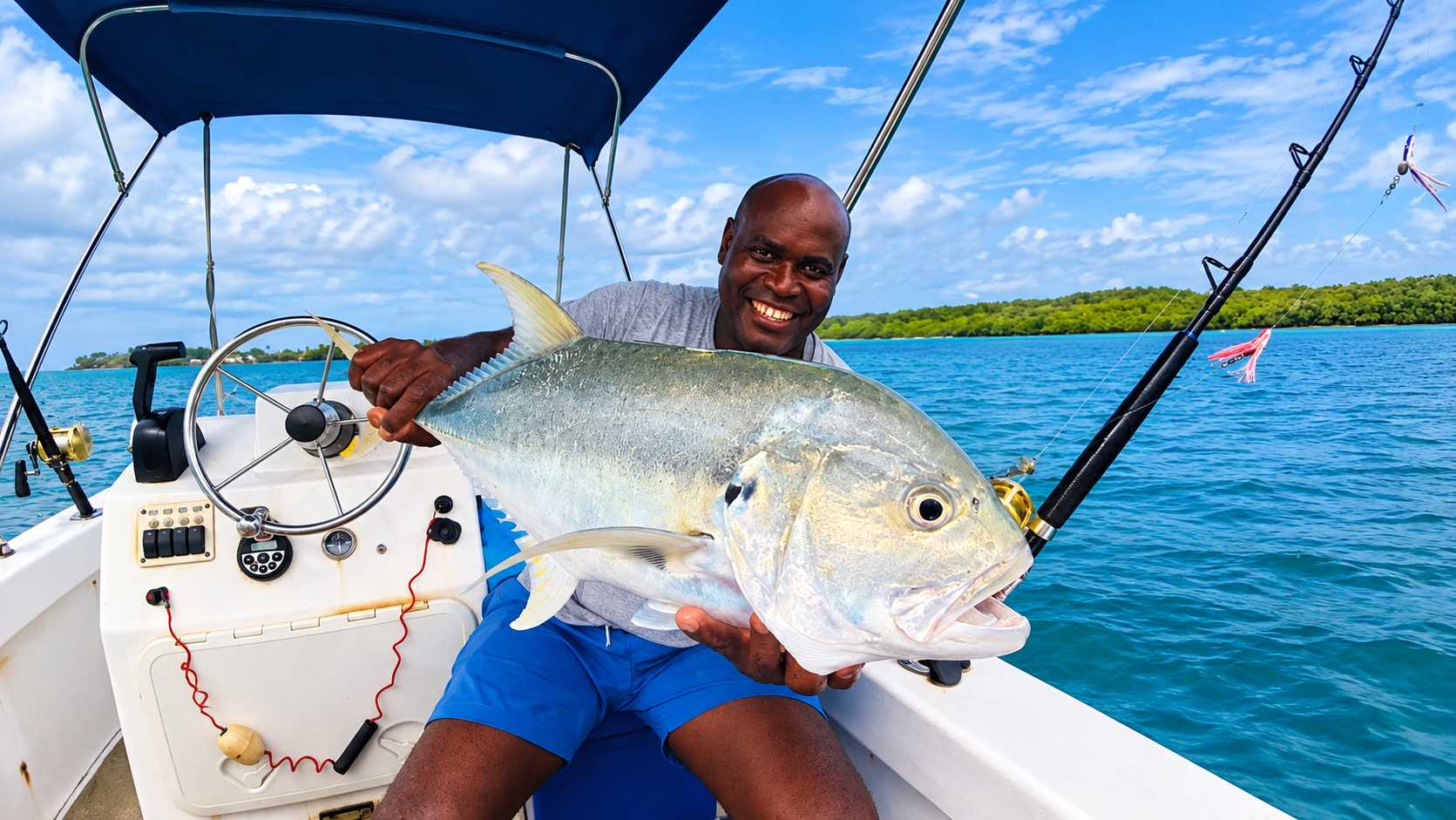 A big fish held