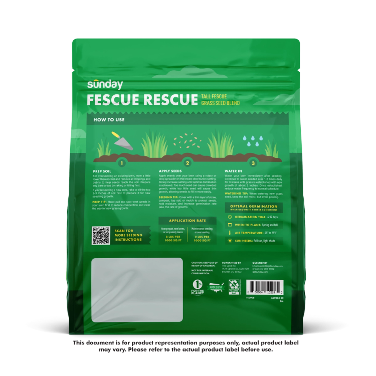 Fescue Rescue back of bag image