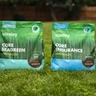 Sunday granular fertilizer products on lawn