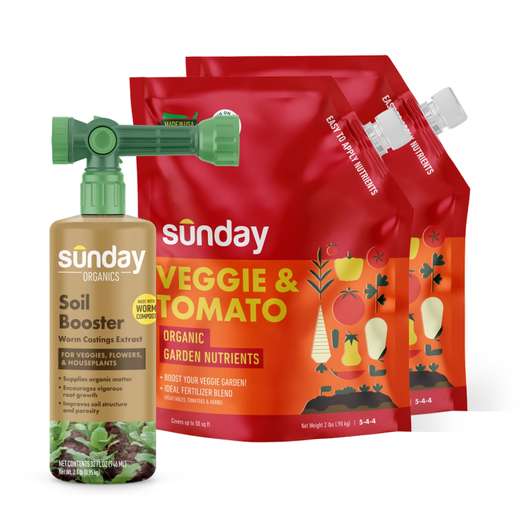 2 bags of Organic Tomato Soil & Sunday Organics Soil Booster