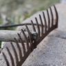 Rake ready to dethatch a lawn