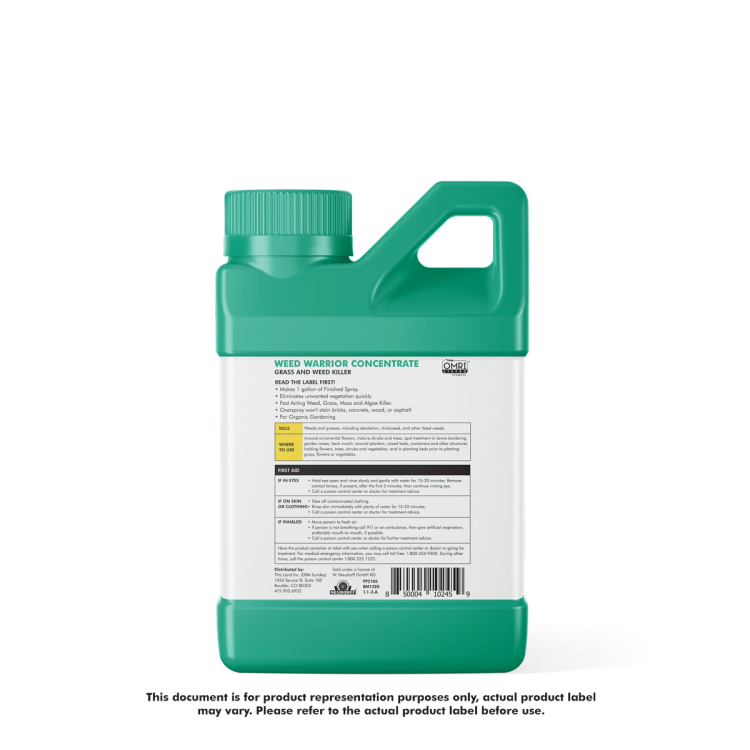 Weed Warrior Concentrate back of package image
