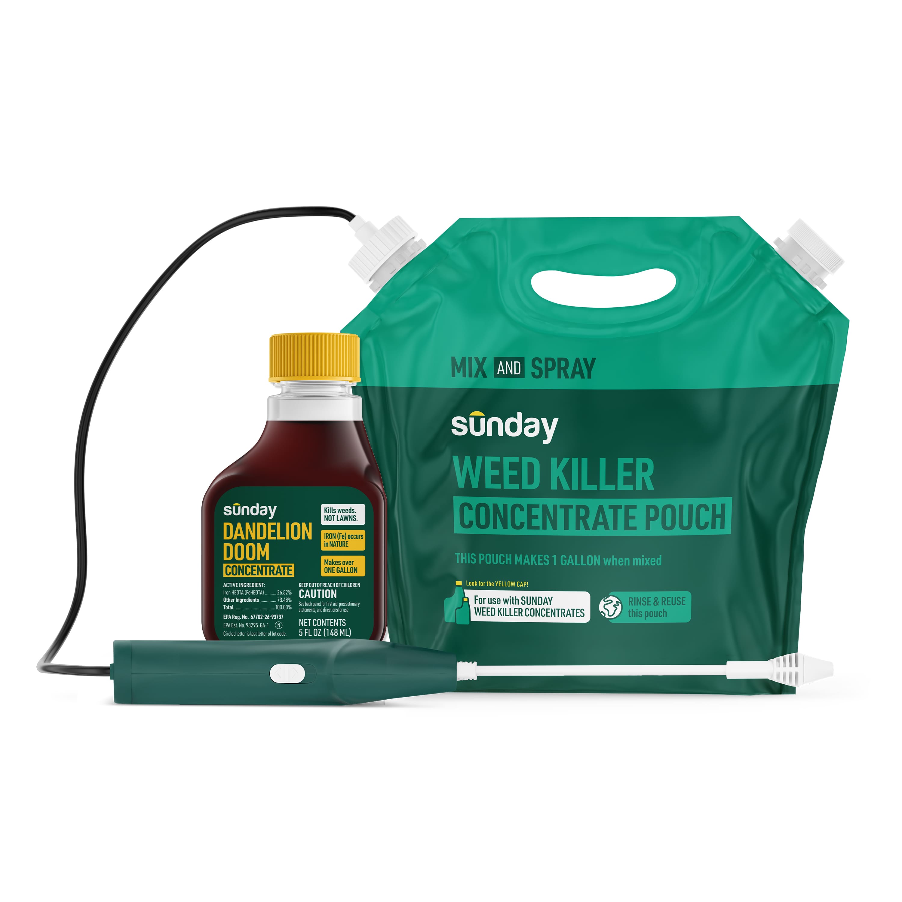 Dandelion Doom weed control concentrate 5 oz and 1 gallon sprayer