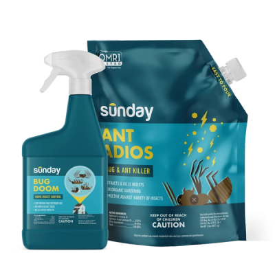 Ant Adios Insect & Ant Killer, Bug Doom Indoor Insect Spray, and Trigger Sprayer