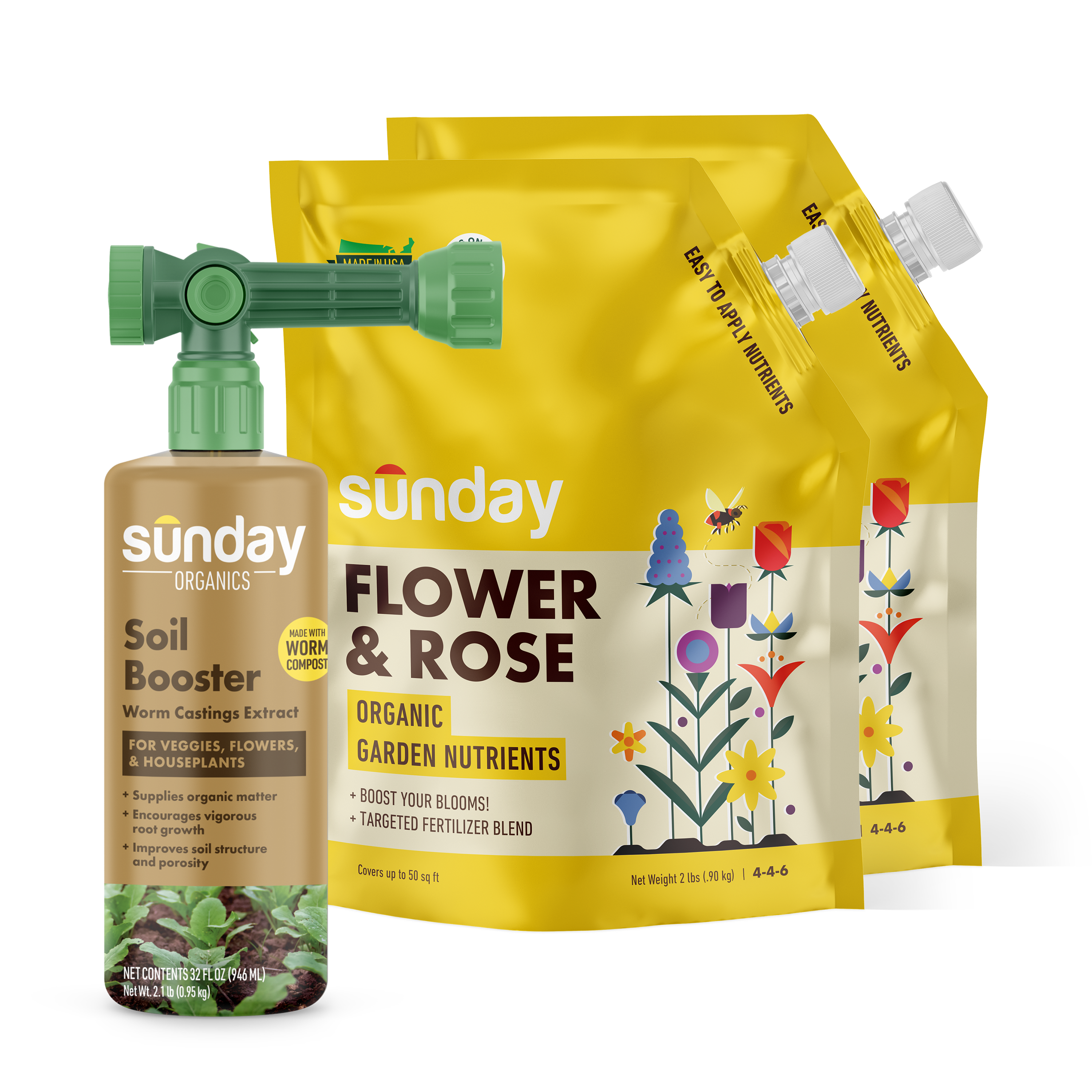 Soil Booster and Flower & Rose Organic Plant Food