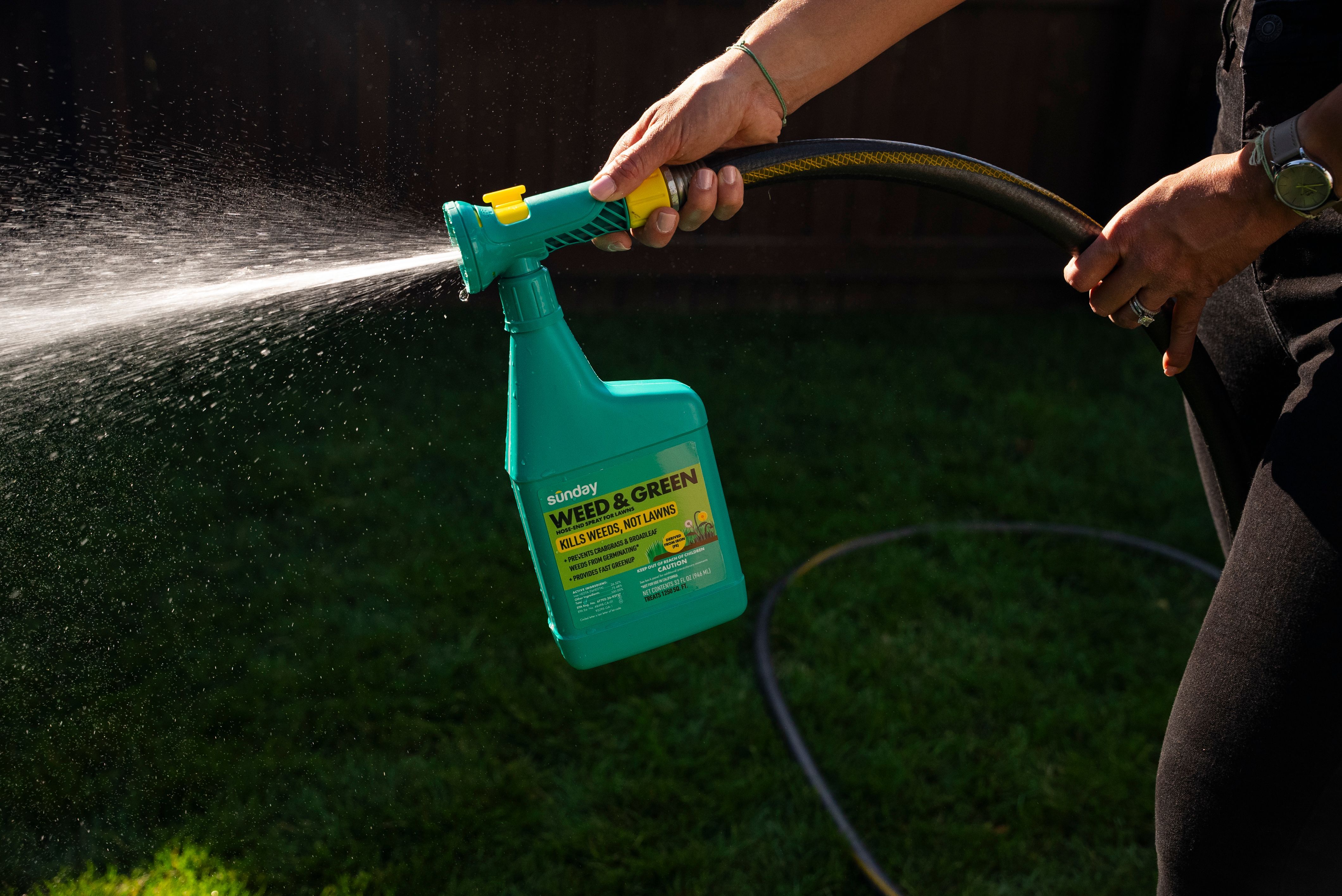 Weed & Green preemergent sprayed onto lawn