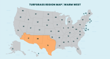 Map of western warm season grass region